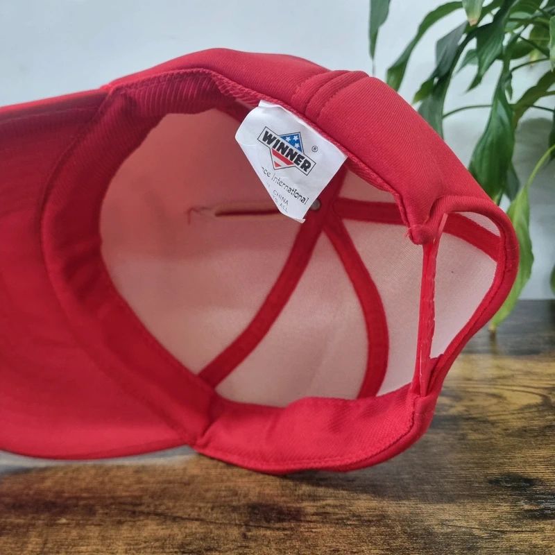 Vintage American Trucker Hat Snapback cap one size adjustable red auto parts