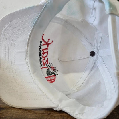 Vintage American Trucker Hat Snapback cap one size adjustable white Ozark alabaster flower