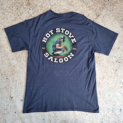 Comfort wash BASEBALL T SHIRT HOT STOVE SALOON Y2K 00'S - Blue - Size M