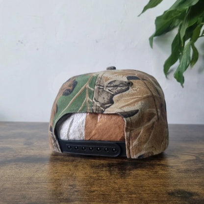 Vintage American Baseball Hat Snapback cap one size adjustable beige realtree camo alro steel