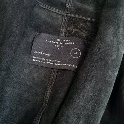 All Saints Leather Jacket Waterfall  Size 10 Womens Black