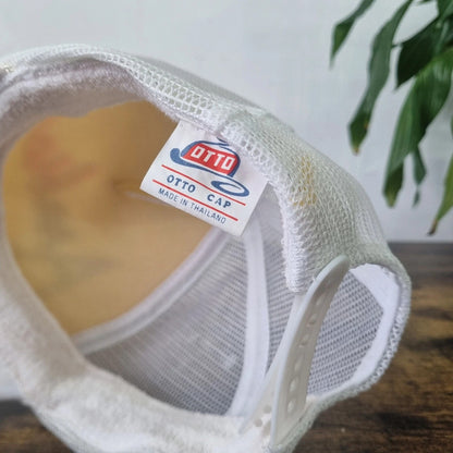 Vintage American Arabia Trucker Hat snapback one size white 90s mesh