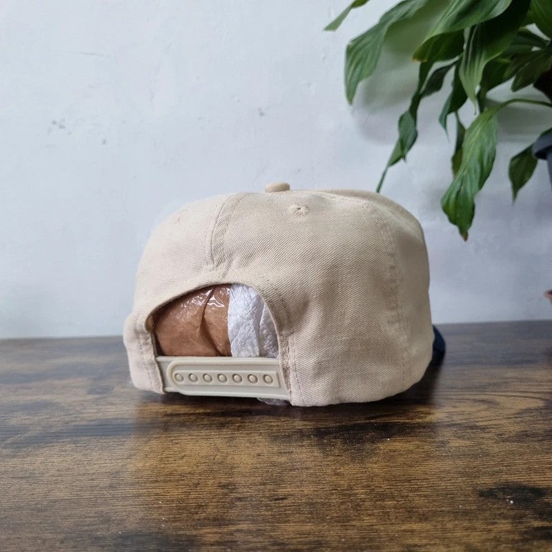 Vintage American Baseball Hat Snapback cap one size adjustable cream navy Flyers