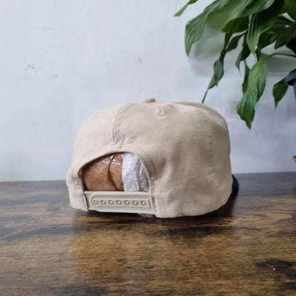 Vintage American Baseball Hat Snapback cap one size adjustable cream navy Flyers