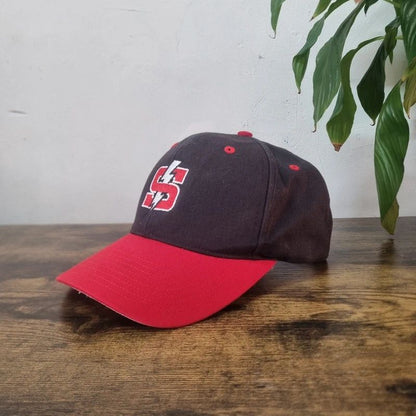 American baseball Hat Snapback cap S/M adjustable black red S lightning