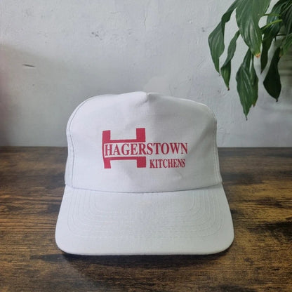 Vintage American Trucker Hat Snapback cap one size white Hagerstown kitchen