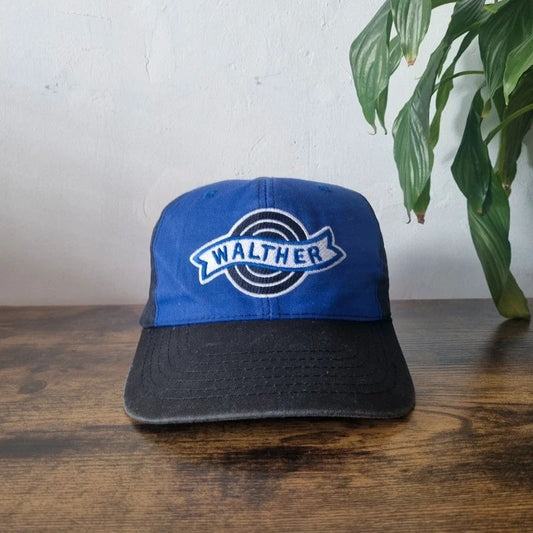 Vintage American Baseball Hat Snapback cap one size adjustable blue black walther firearms