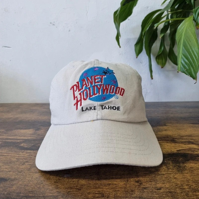 Vintage American Baseball Hat Snapback cap one size planet Hollywood lake taho