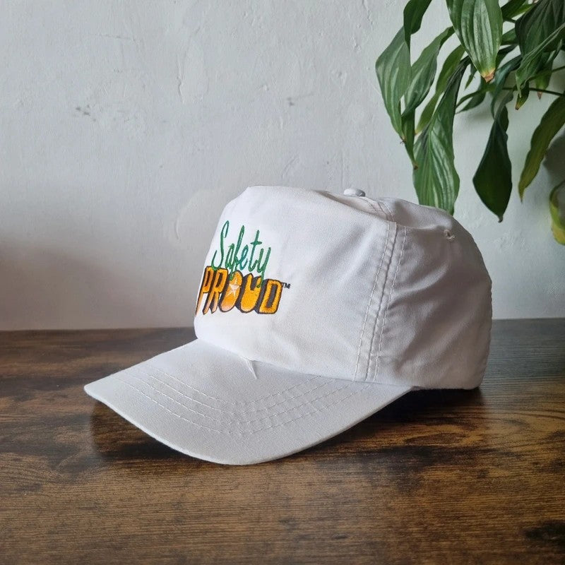 Vintage American Trucker Hat Snapback cap one size adjustable white saftey proud