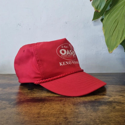 Vintage American Trucker Hat Snapback cap one size adjustable red oasis hotel casino
