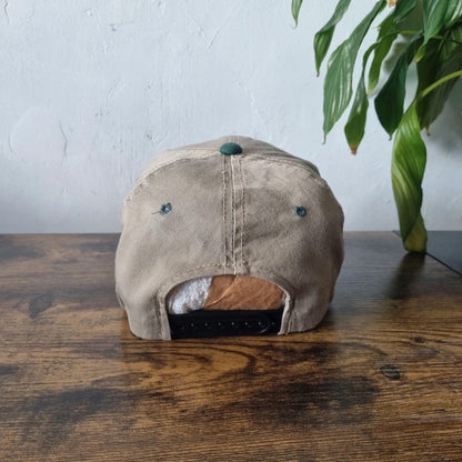 Vintage American Baseball Hat Snapback cap one size adjustable beige green no 1 Dad