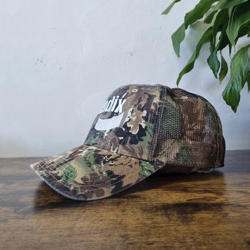 Vintage American Baseball Hat Snapback cap one size adjustable khaki realtree camo bendix