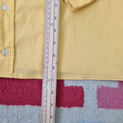 Carhartt Boxy Fit Cropped Shirt Long Sleeve XXL plain Yellow Button Up Skater Y2K Surf