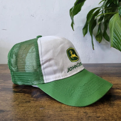 Vintage John Deere Baseball Hat Snapback cap one size adjustable green white