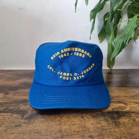 Vintage American Trucker Hat Snapback cap one size adjustable blue Veterans of Foreign Wars
