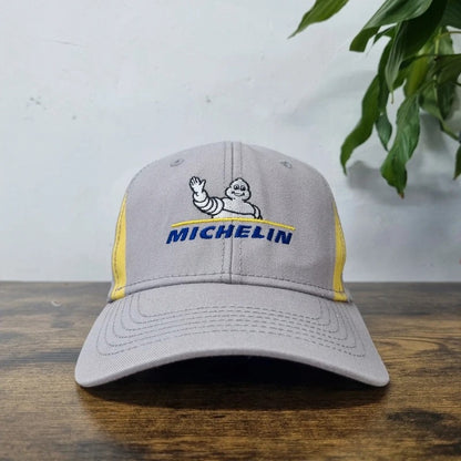 Vintage American Baseball Hat Snapback cap one size adjustable grey Michelin man tire