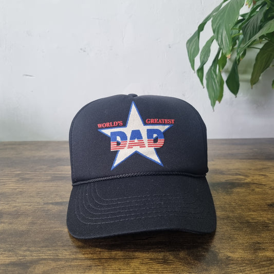 Vintage American Trucker Hat Snapback cap one size adjustable black World greate