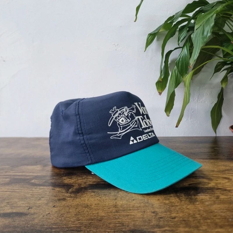 Vintage American baseball Hat Snapback cap one size adjustable delta airlines navy blue
