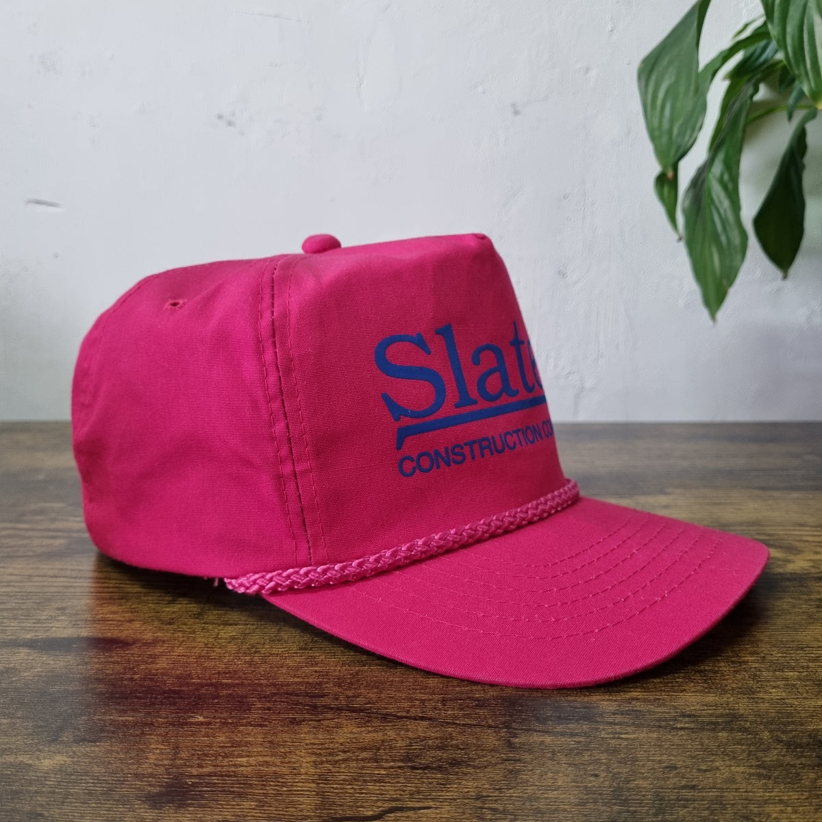 Vintage American Trucker Hat Snapback cap one size red Slates construction