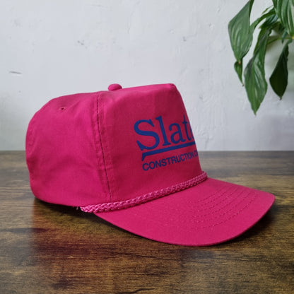 Vintage American Trucker Hat Snapback cap one size red Slates construction