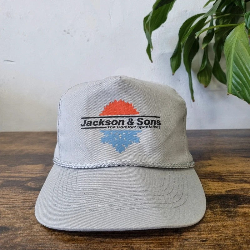 Vintage American Trucker Hat Snapback cap one size adjustable grey Jackson & sons
