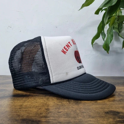 Vintage American Trucker Hat Snapback cap one size adjustable black white kent electric