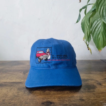 Vintage American baseball Hat Snapback cap one size blue Go Anywhere with GMAC