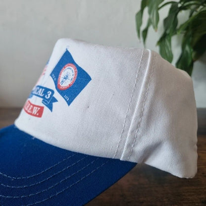 Vintage American baseball Hat Snapback cap one size adjustable Ibew union white blue