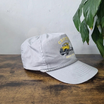Vintage American Trucker Hat Snapback cap one size grey reddi mix cement mixer truck construction