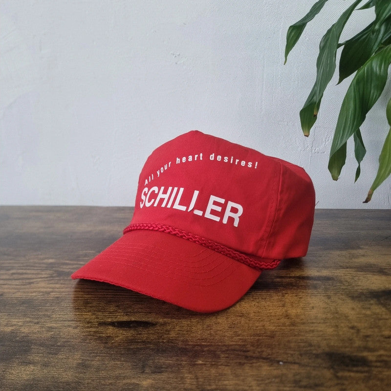 Vintage American Trucker Hat Snapback cap one size adjustable red schiller