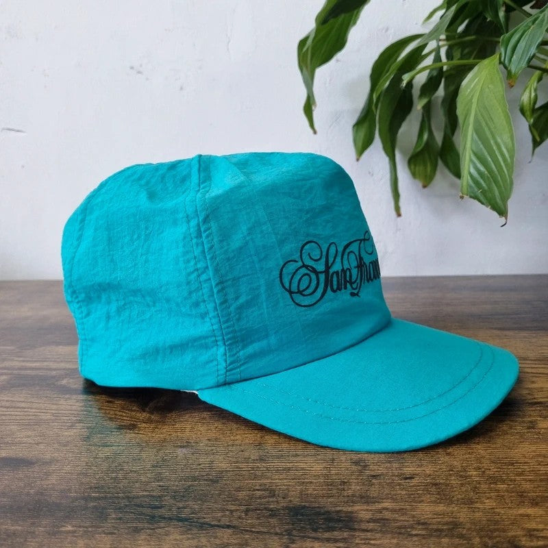 Vintage American Trucker Hat Snapback cap one size adjustable green san Francisco