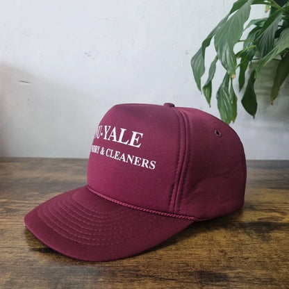 Vintage American Trucker Hat Snapback cap one size adjustable Nu yale laundry burgundy