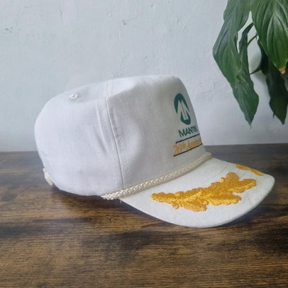 Vintage American Trucker Hat Snapback cap one size adjustable white Mentek