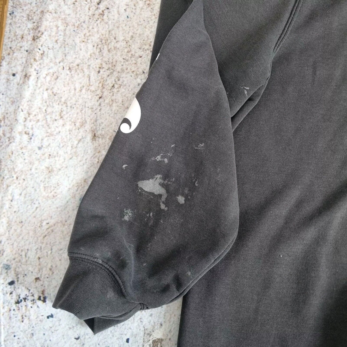 Carhartt Hoodie Mens Pull Over Workwear Spellout Sweatshirt Black, XXL