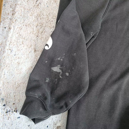 Carhartt Hoodie Mens Pull Over Workwear Spellout Sweatshirt Black, XXL