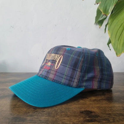 Vintage American Baseball Hat Snapback cap one size adjustable blue Tartan san Antonio texas
