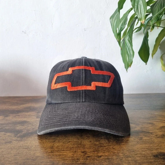 Vintage American Baseball Hat Snapback cap one size adjustable faded black Chevrolet