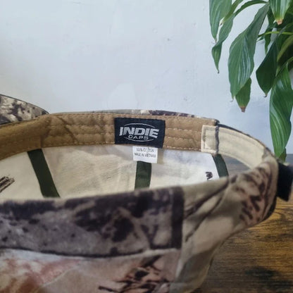 Vintage American baseball Hat Snapback cap one size khaki brown realtree camo pheonix