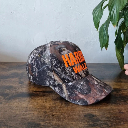 Vintage American Baseball Hat Snapback cap one size adjustable Harris Walz brown realtree