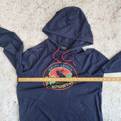 POLO RALPH LAUREN  T-Shirt Men's SMALL Long Sleeve Hooded Tricot Logo