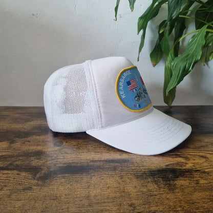 Vintage American Trucker Hat Snapback cap one size white 1988 Kearsarge National Test Site