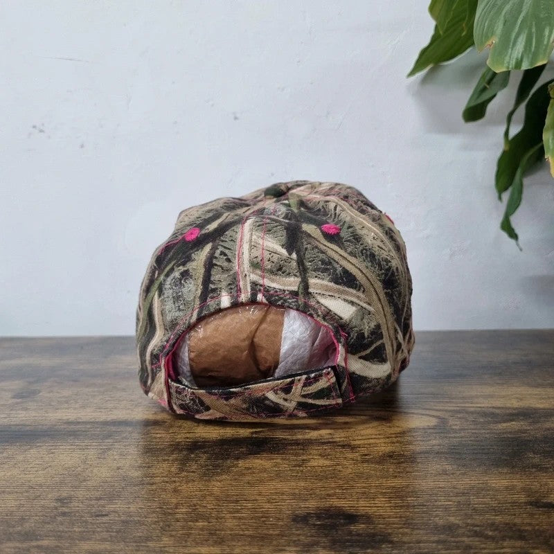 Vintage American Baseball Hat Snapback cap one size adjustable Y2k realtree beige pink