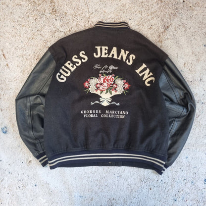 Guess Varisty Jacket Leather Jacket Womens Medium Marciano Edition Floral