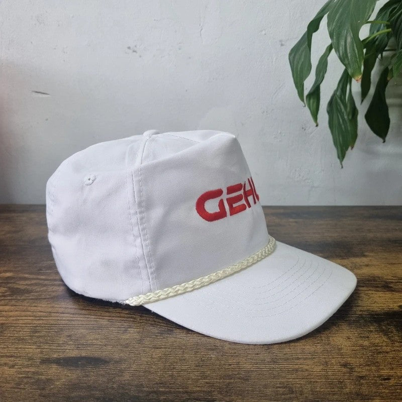 Vintage American Baseball Hat Snapback cap one size white Gehl