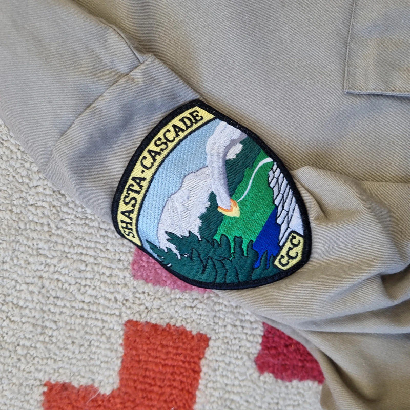 Vintage Dickies Boxy Fit Cropped Shirt Long Sleeve XXL plain Beige Button Up Skater Y2K Surf