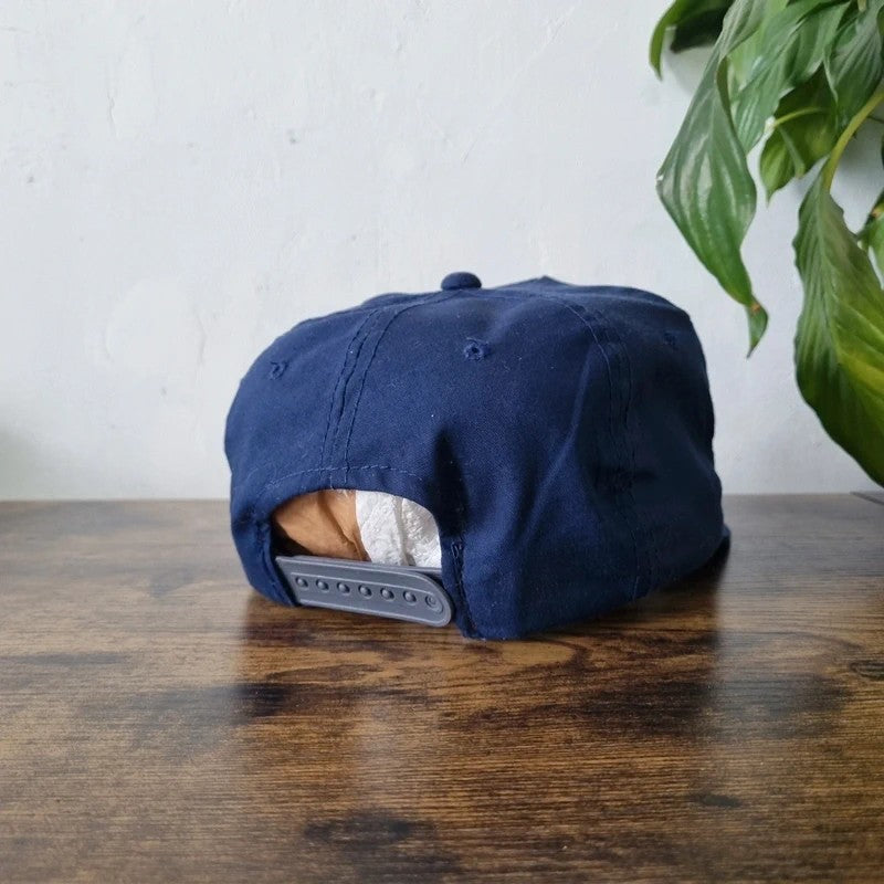 Vintage American Trucker Hat Snapback cap one size adjustable tsmt navy