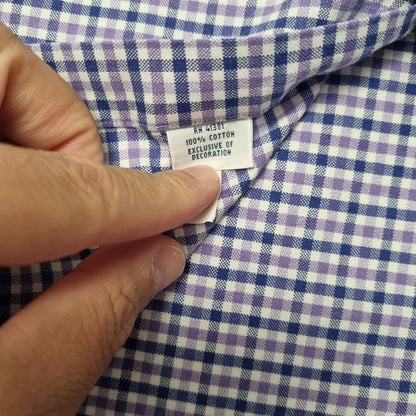 Ralph Lauren OXFORD SHIRT CHECK LONG SLEEVE - Purple - Size XL