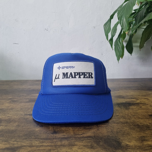 Vintage American Trucker Hat Snapback cap one size adjustable Blue Sperry Mapper