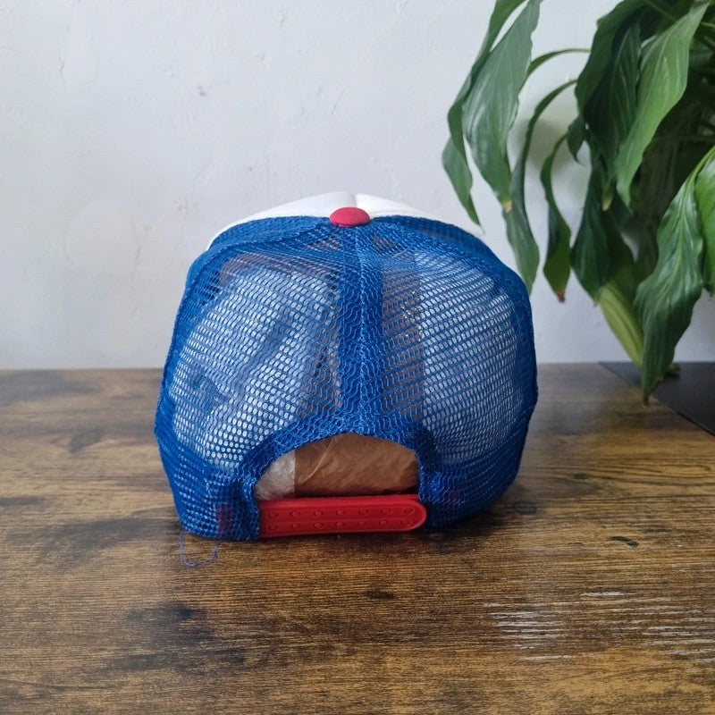 Vintage American Trucker Hat Snapback cap one size adjustable blue white friends don't lie