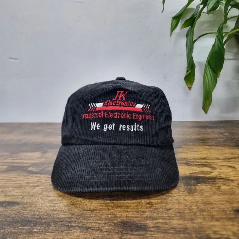 Vintage American Trucker Hat Snapback cap one size adjustable black JK electronics